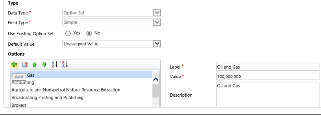 label and description